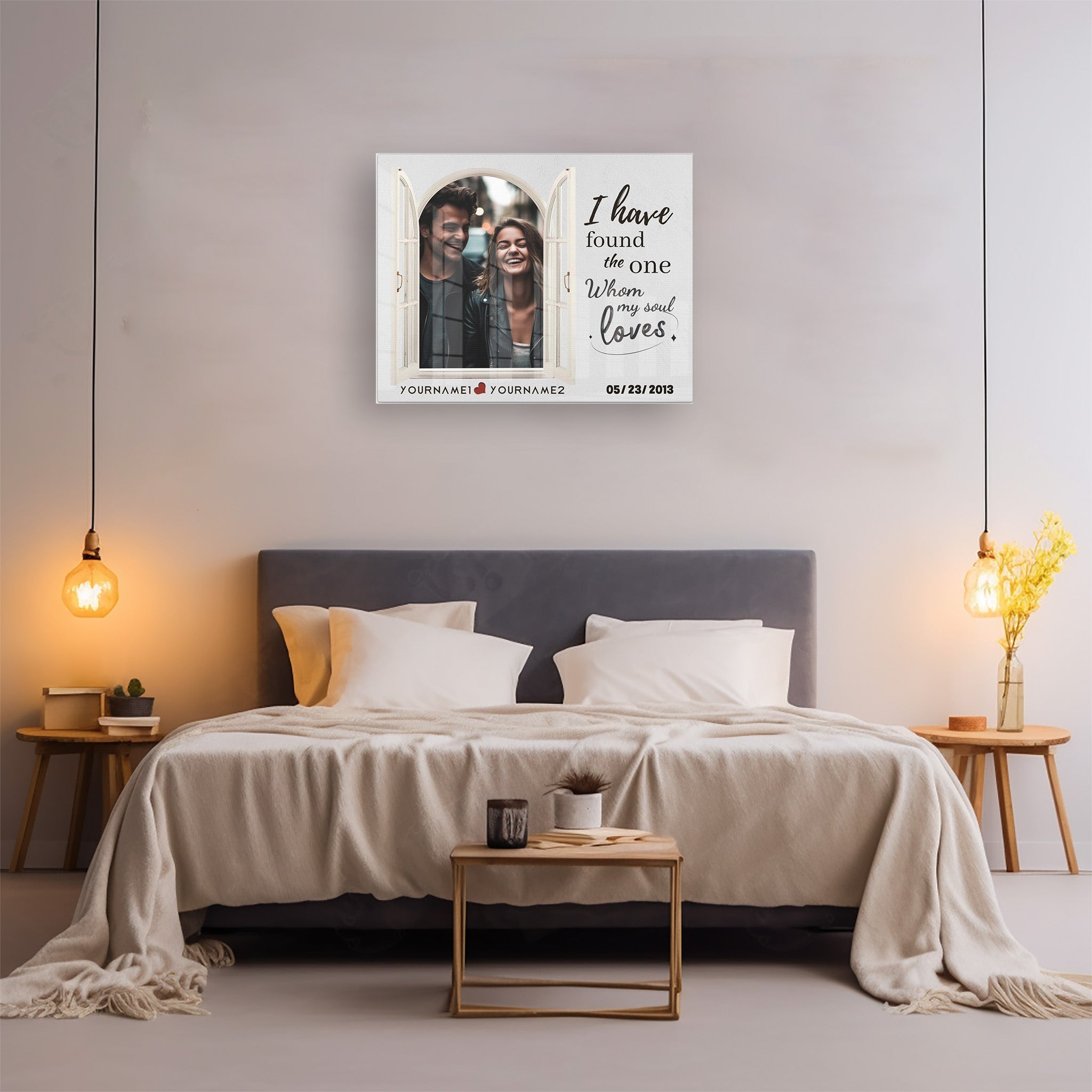 The One My Soul Loves, Light - Personalized Photo Canvas Print Anniversary Gifts