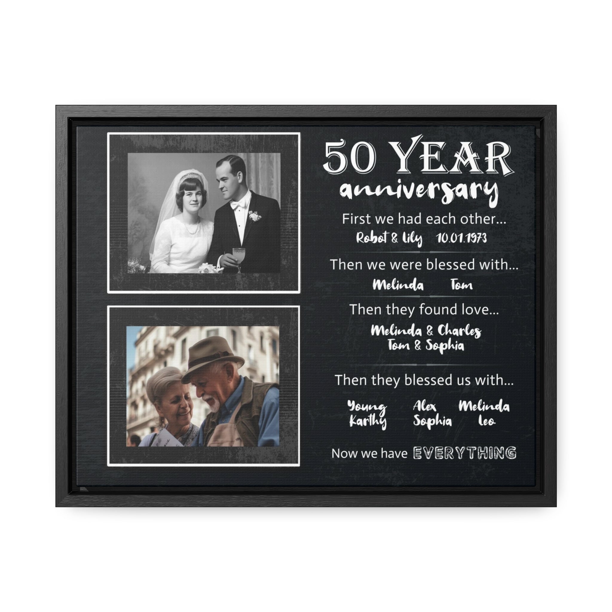 Our Family - Personalized 50th Year Anniversary Canvas Print