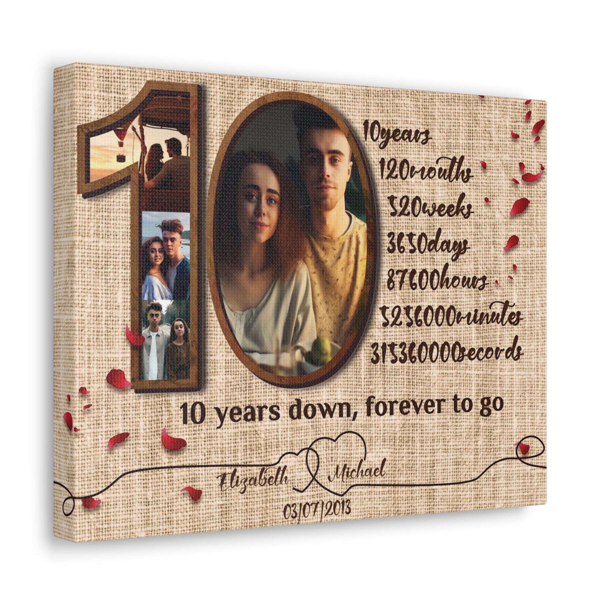 Cotton Collage Maker - 10th Anniversary Custom Collage Canvas Gift