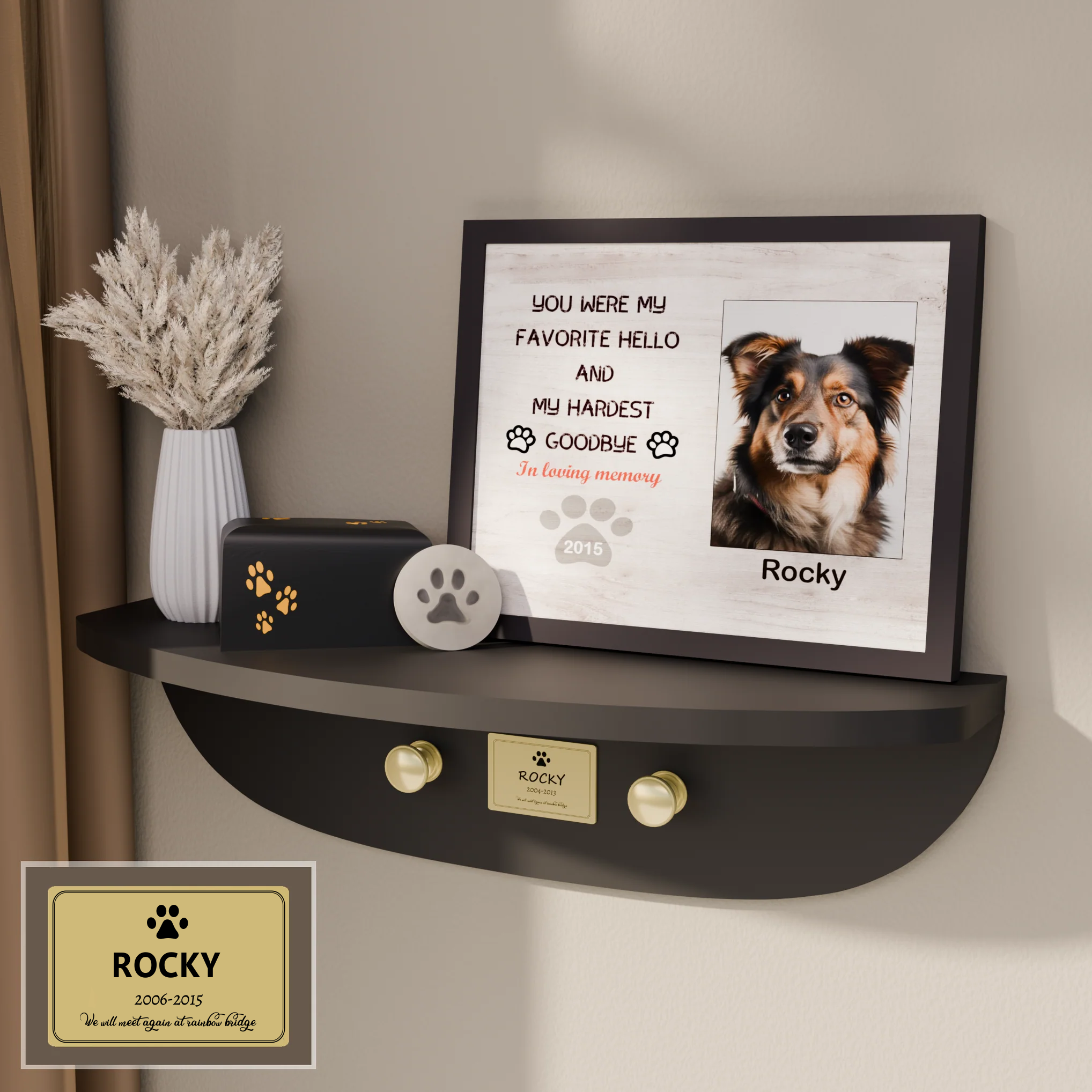 Wall‑Mounted Pet Memorial Shelf