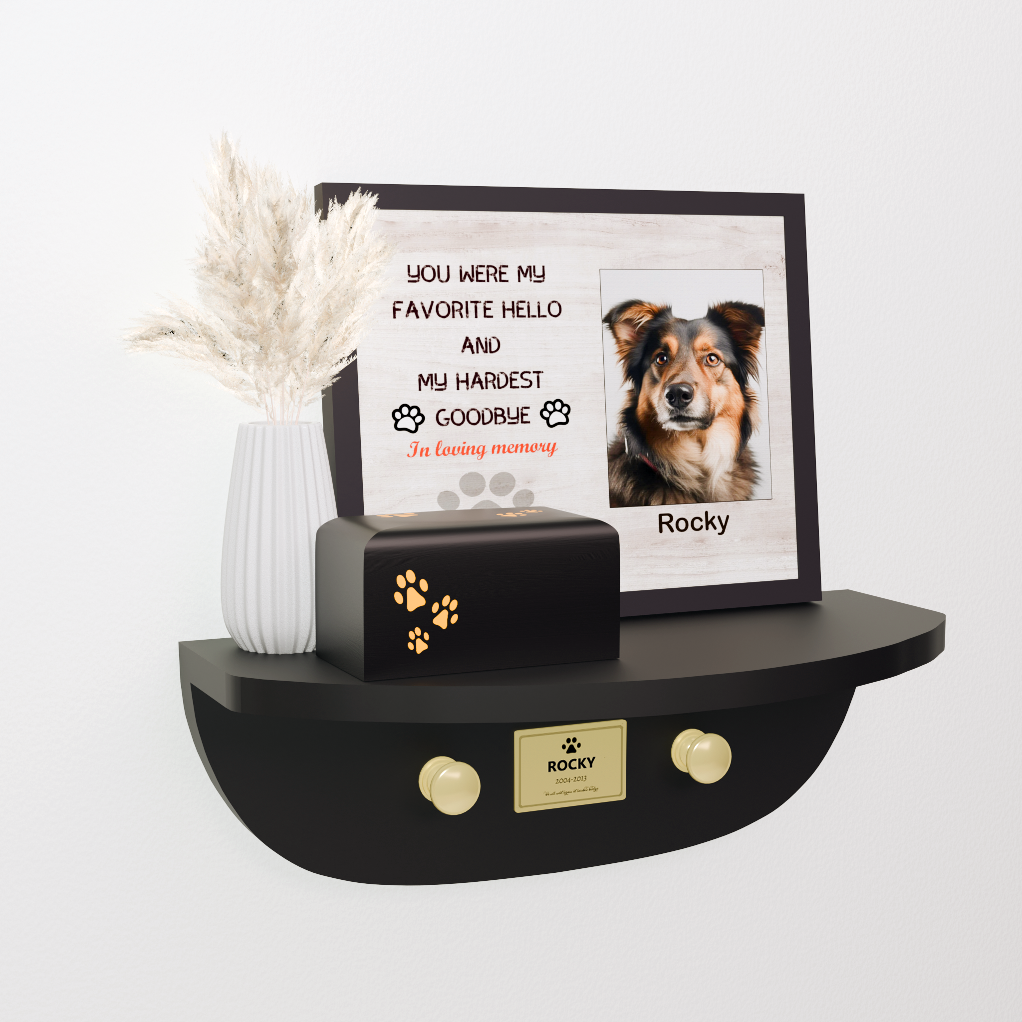 Wall‑Mounted Pet Memorial Shelf