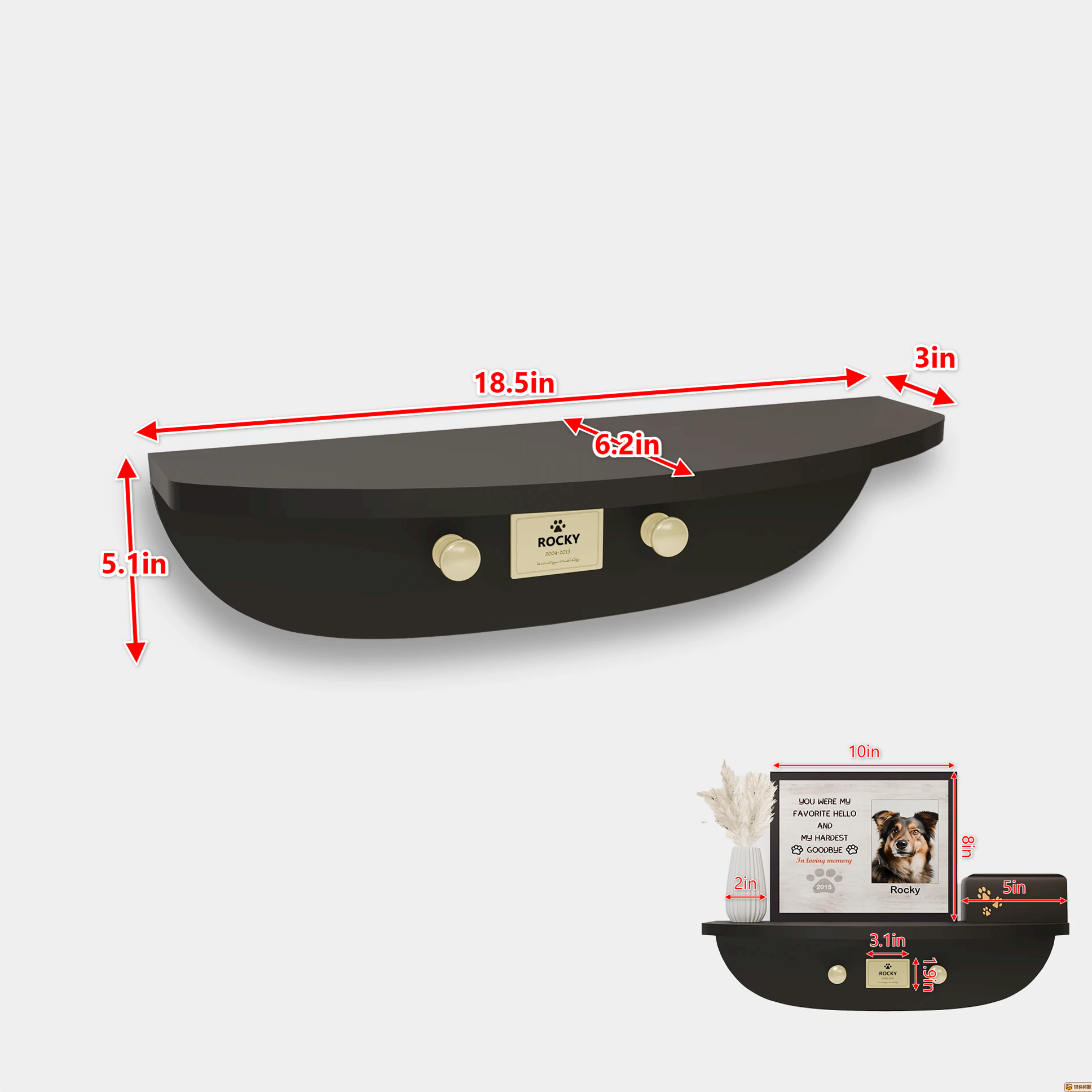 Wall‑Mounted Pet Memorial Shelf