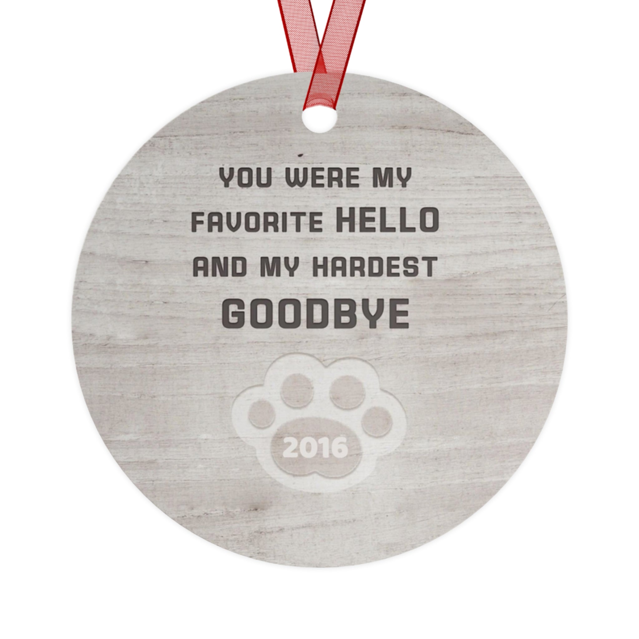 My Hardest Goodbye - Personalized Metal Ornament