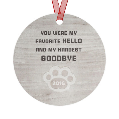 My Hardest Goodbye - Personalized Metal Ornament