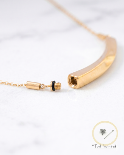 The Curved Bar Urn Necklace