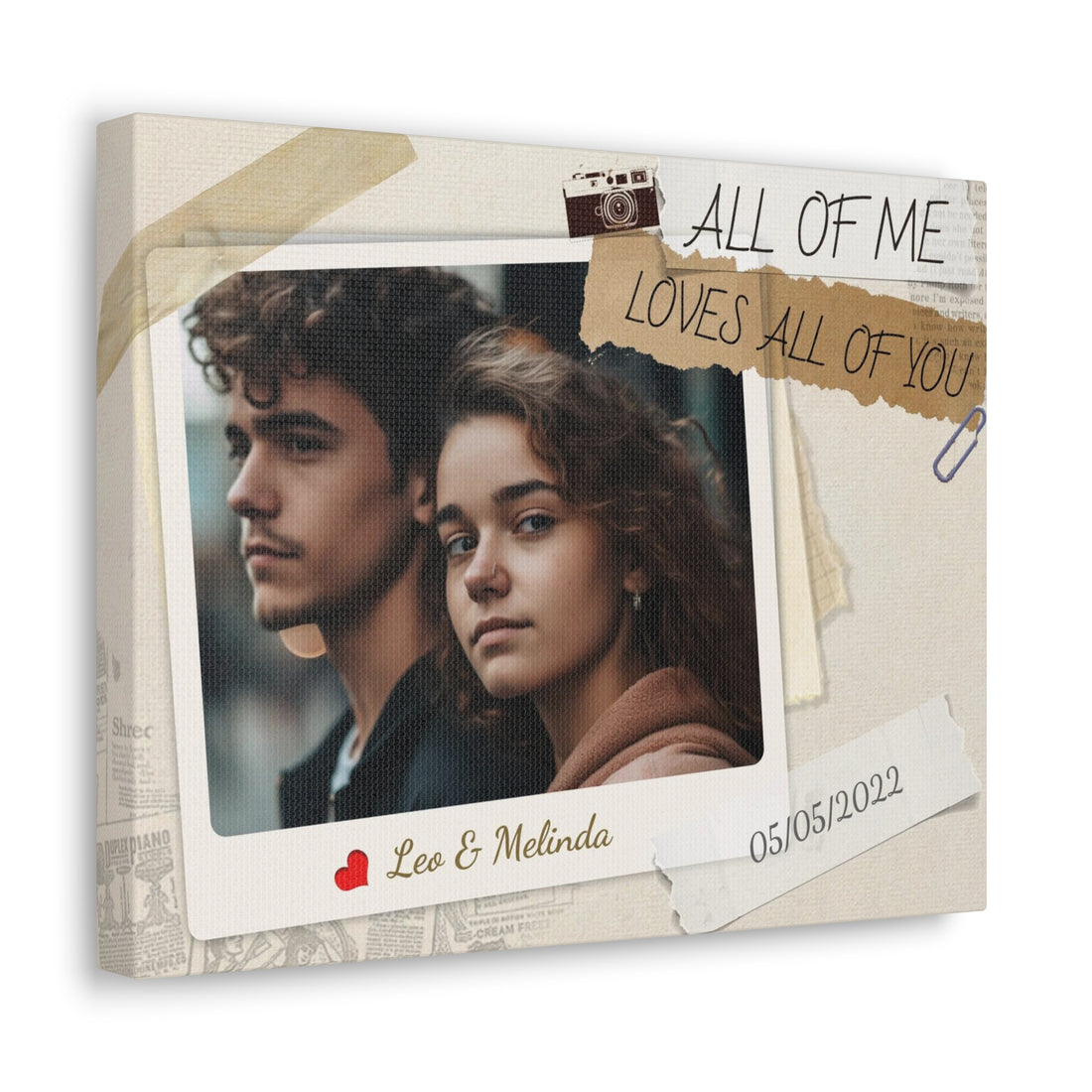 All Of Me Loves All Of You, Photo - Personalized Photo Canvas Print Anniversary Gifts