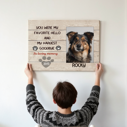 Tabletop Framed Flat‑Mounted Canvas Print With Protector - Custom Print Pet Memorial