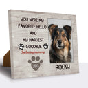 My Hardest Goodbye, Hang and Place - Personalized Canvas Print Pet Memorial