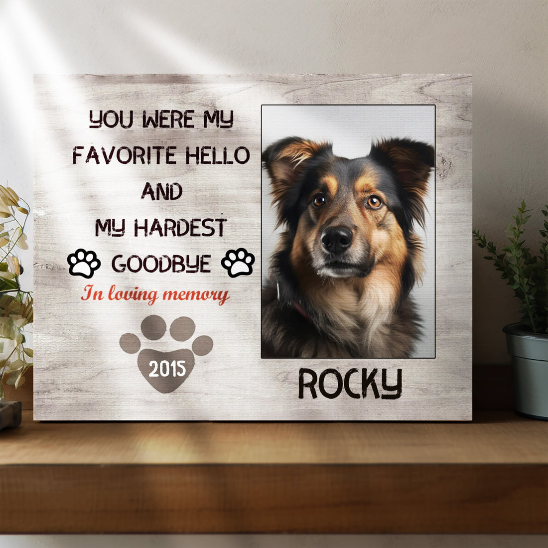 My Hardest Goodbye, Hang and Place - Personalized Canvas Print Pet Memorial