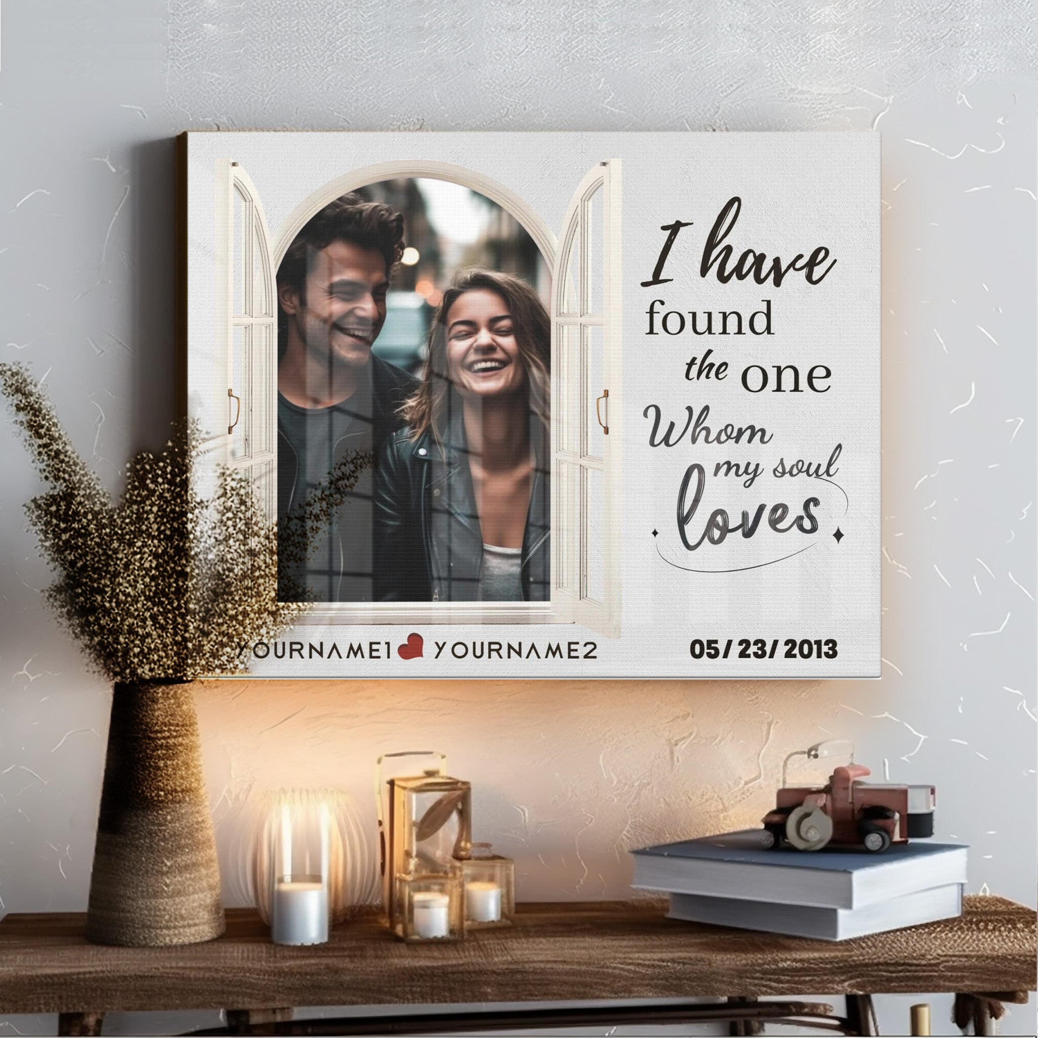 The One My Soul Loves, Light - Personalized Photo Canvas Print Anniversary Gifts