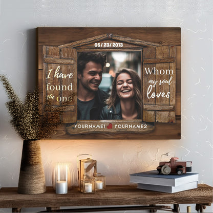 The One My Soul Loves, Wood - Personalized Photo Canvas Print Anniversary Gifts