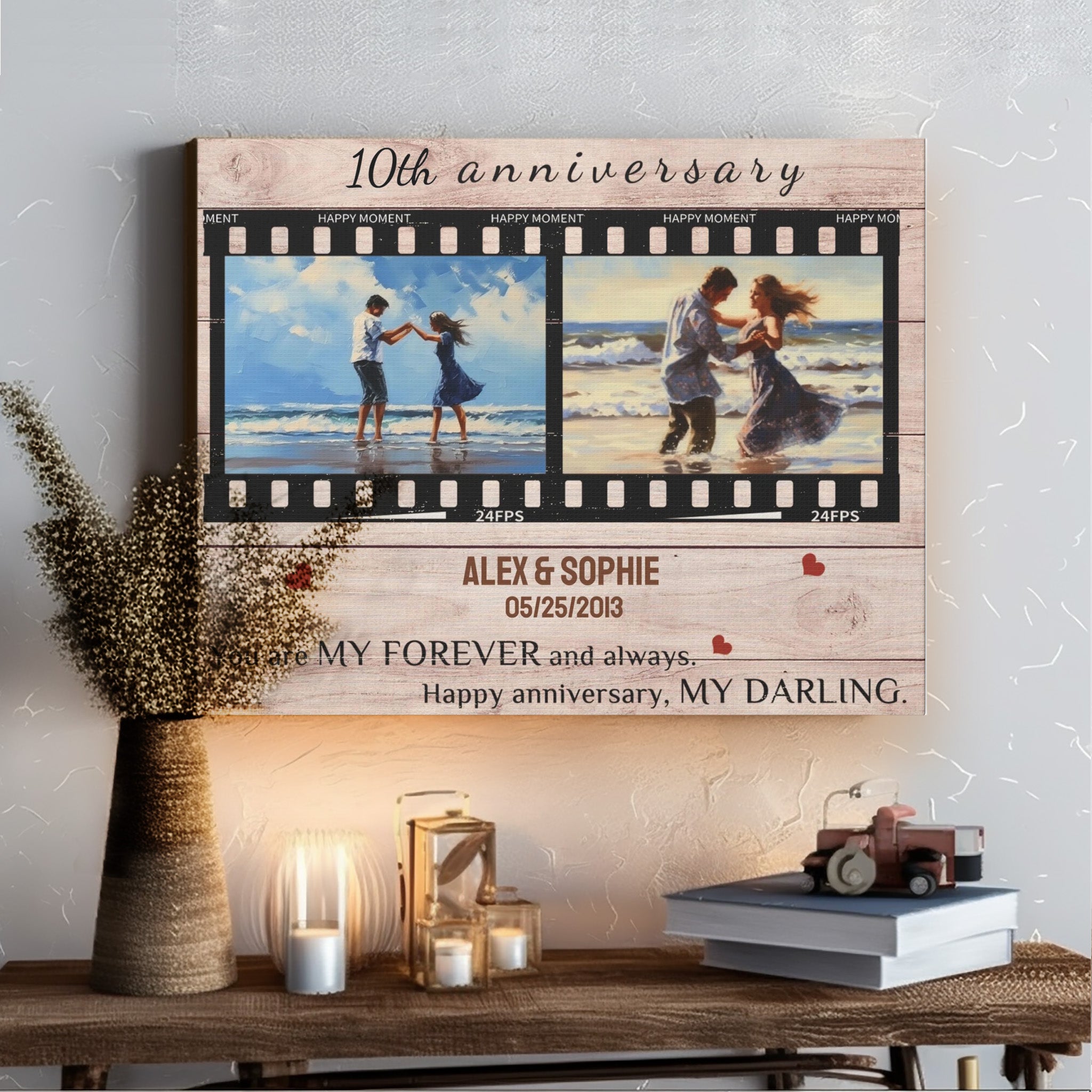 Happy Moments - Personalized Photo Canvas Print Anniversary Gifts