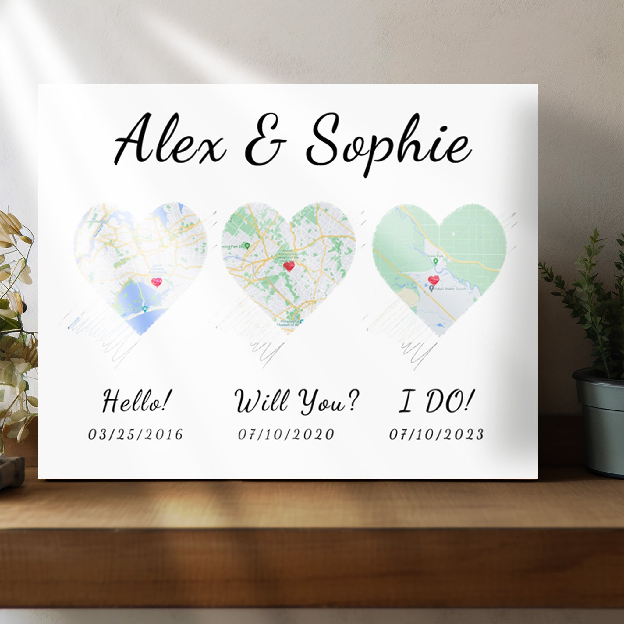 Hello, Will You, I do - Custom Map Canvas Print