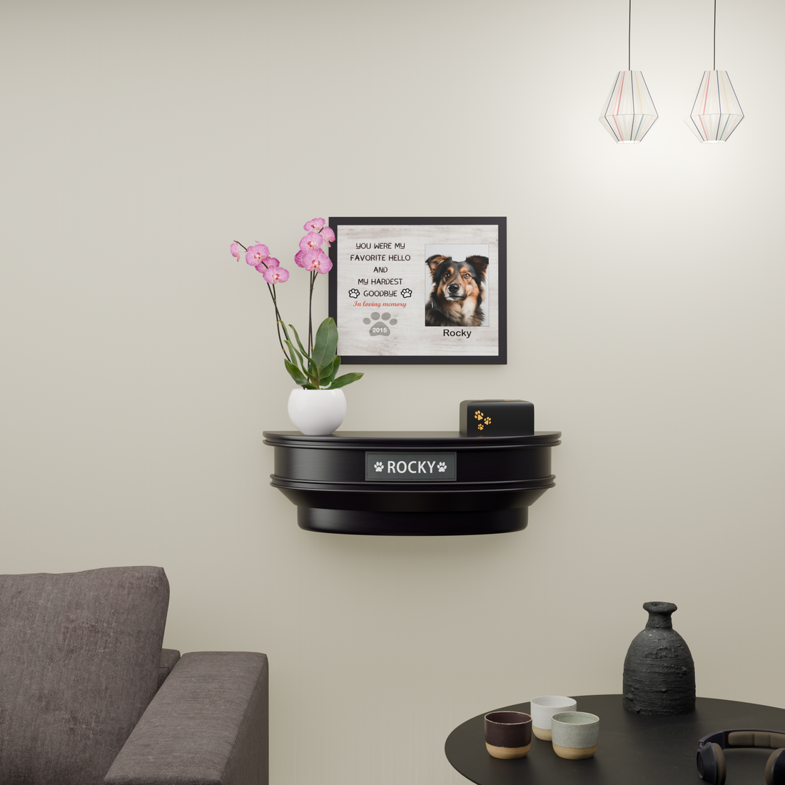 Wall‑Mounted Floating Pet Memorial Shelf - Honoring your pets -  Presale