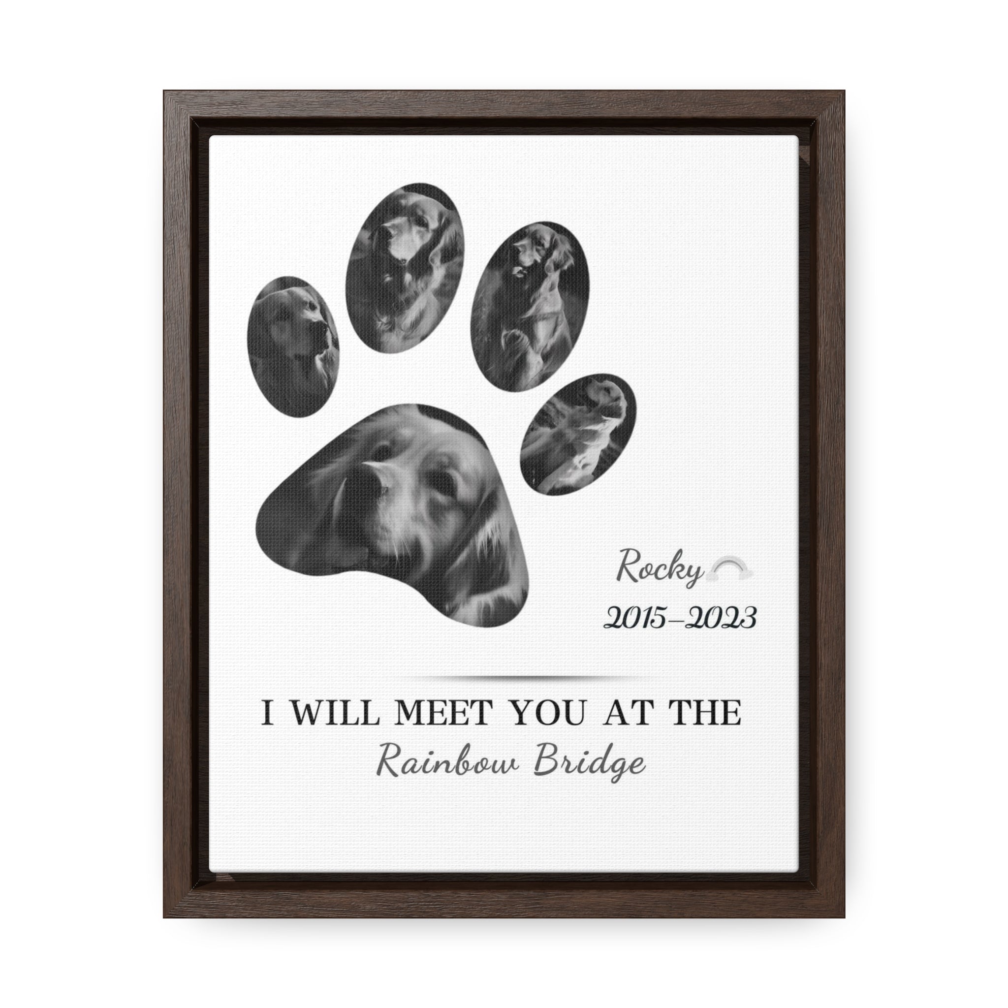 Minimalist Dog Paw Print - Personalized Canvas Print Pet Memorial