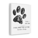 Minimalist Dog Paw Print - Personalized Canvas Print Pet Memorial