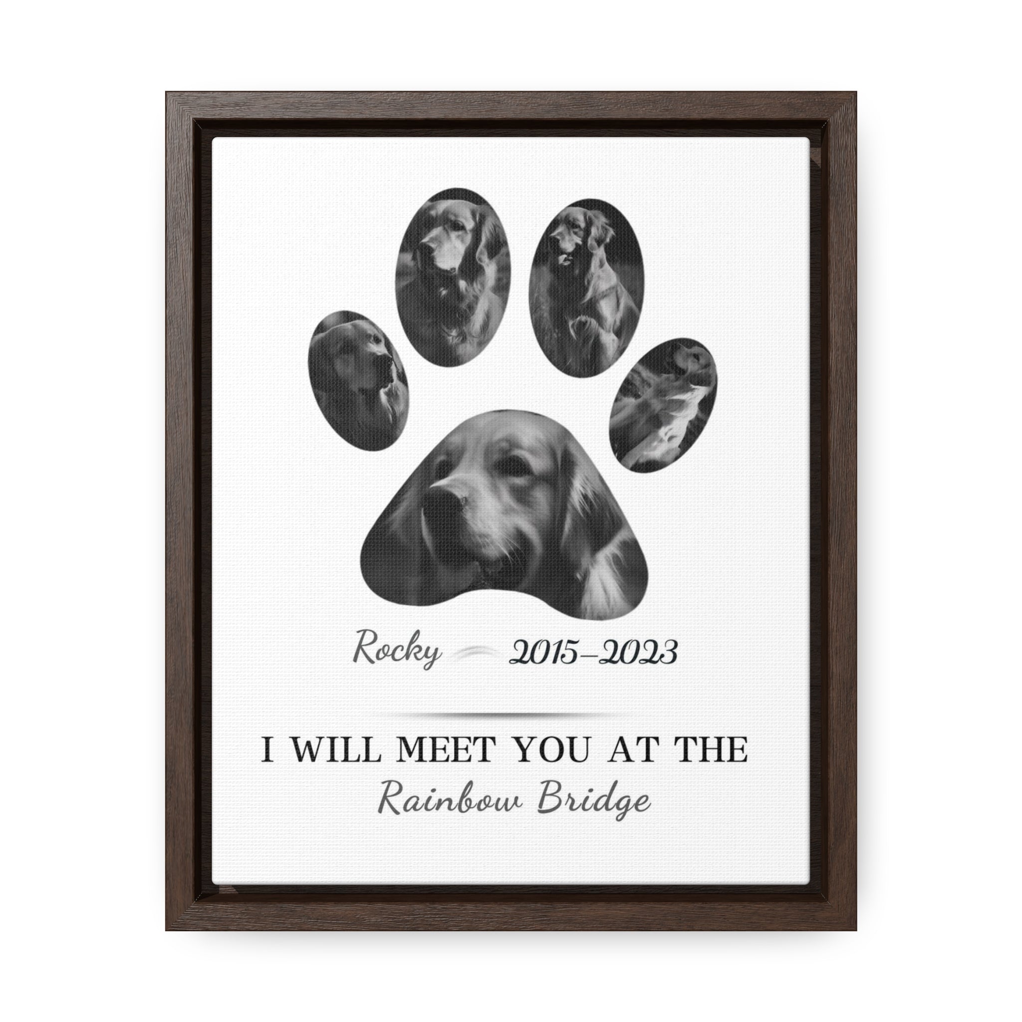 Minimalist Dog Paw Print - Personalized Canvas Print Pet Memorial