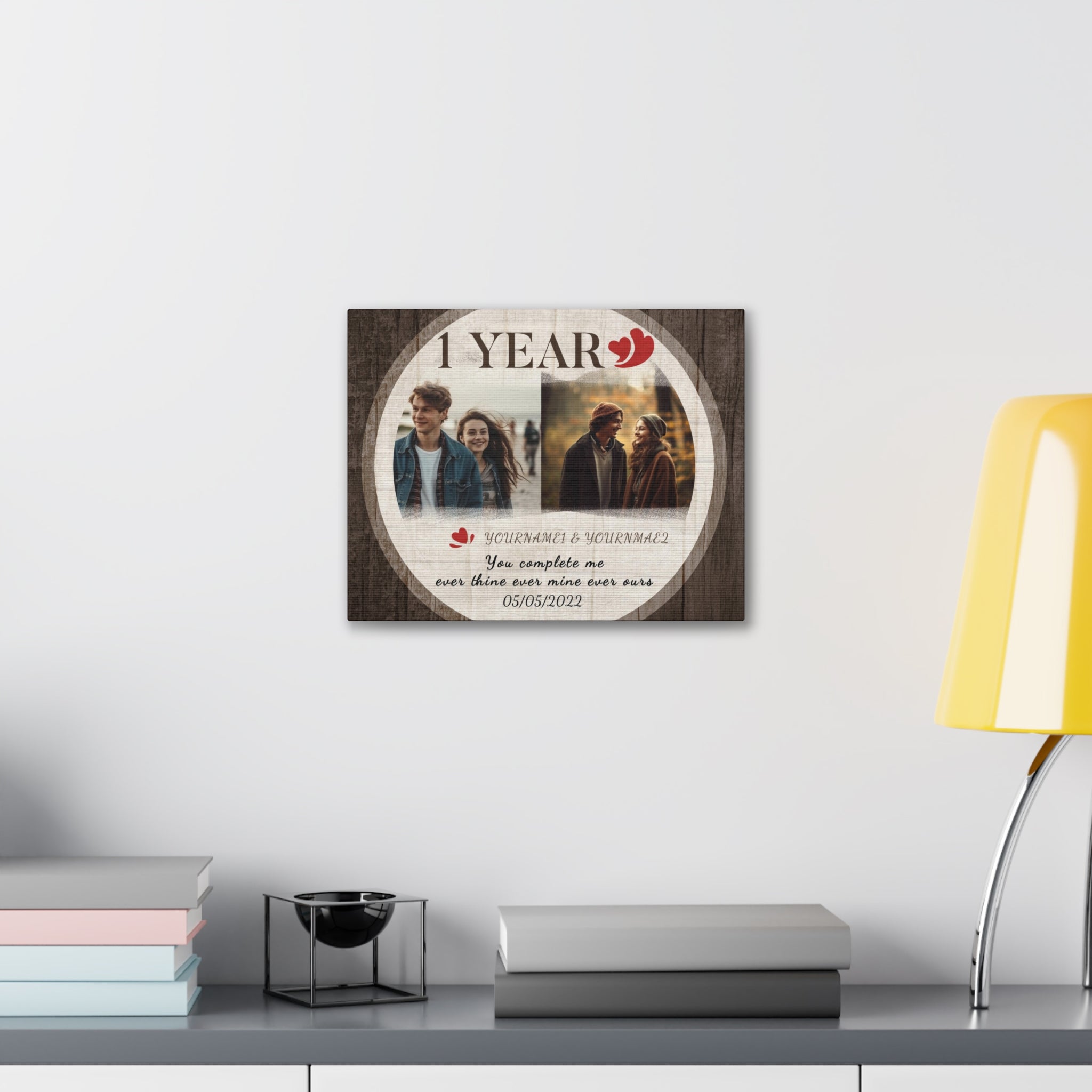 You Complete Me - 1st Anniversary Custom Canvas Gift