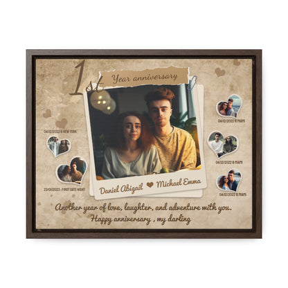Young Lovers - 1st Anniversary Custom Canvas Gift