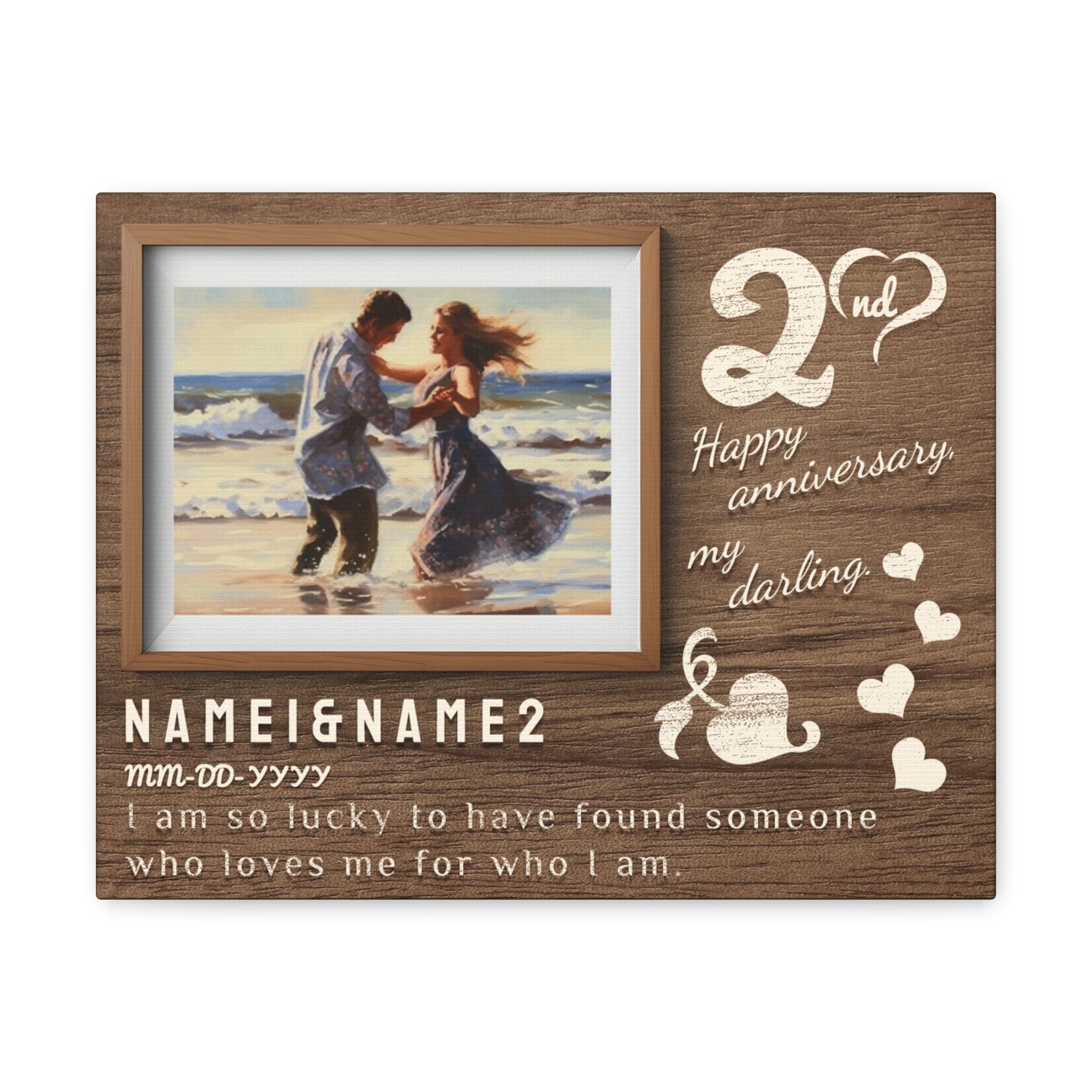 Lucky To Have Found You - 2nd Anniversary Custom Canvas Gift