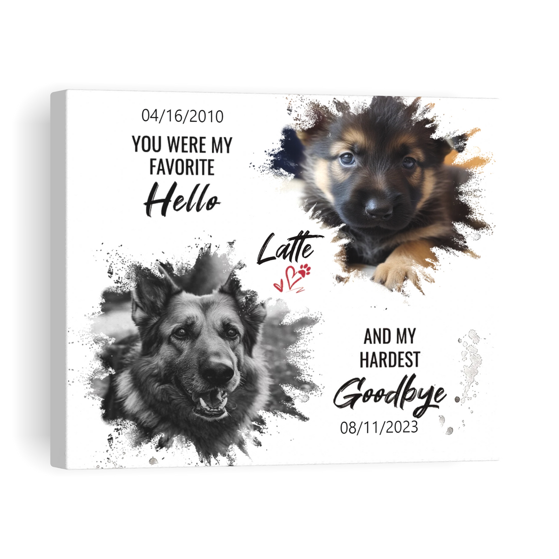 My Hardest Goodbye  - Personalized Canvas Print Pet Memorial