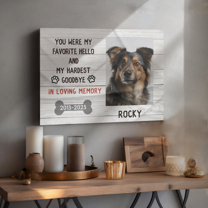 My Hardest Goodbye, Bone - Personalized Canvas Print Pet Memorial