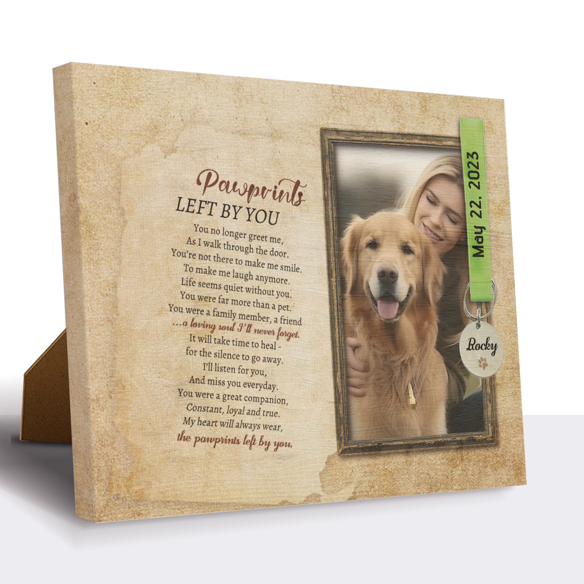 Pawprints Left By You, Hang and Place - Personalized Pet Memorial Print