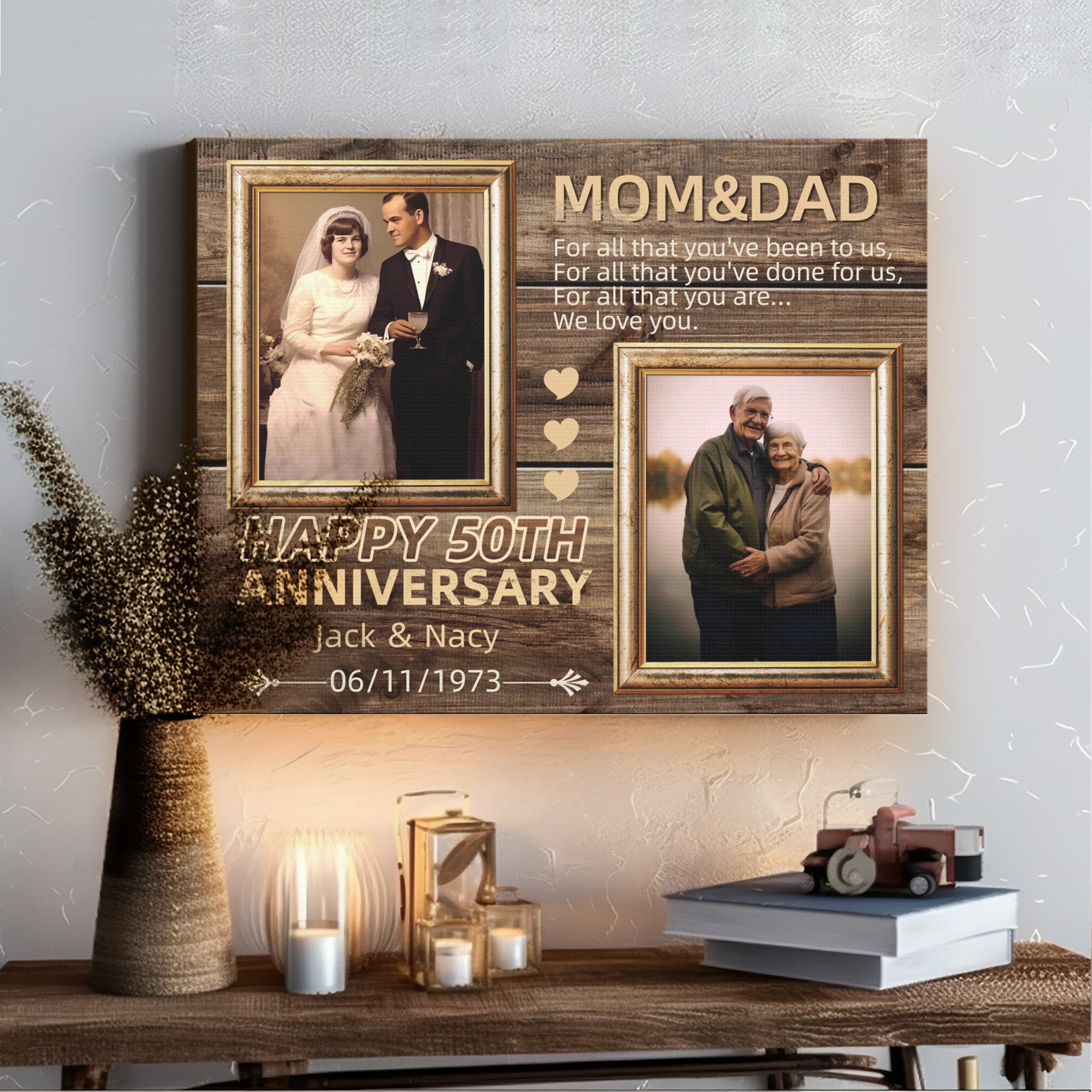 Mom &amp; Dad - Personalized 50th Year Anniversary Canvas Print