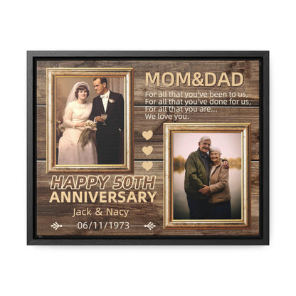 Mom &amp; Dad - Personalized 50th Year Anniversary Canvas Print