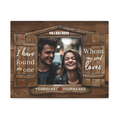 The One My Soul Loves, Wood - Personalized Photo Canvas Print Anniversary Gifts