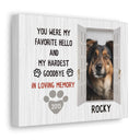 My Hardest Goodbye - Personalized Canvas Print Pet Memorial