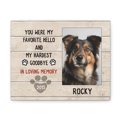 My Hardest Goodbye - Personalized Canvas Print Pet Memorial