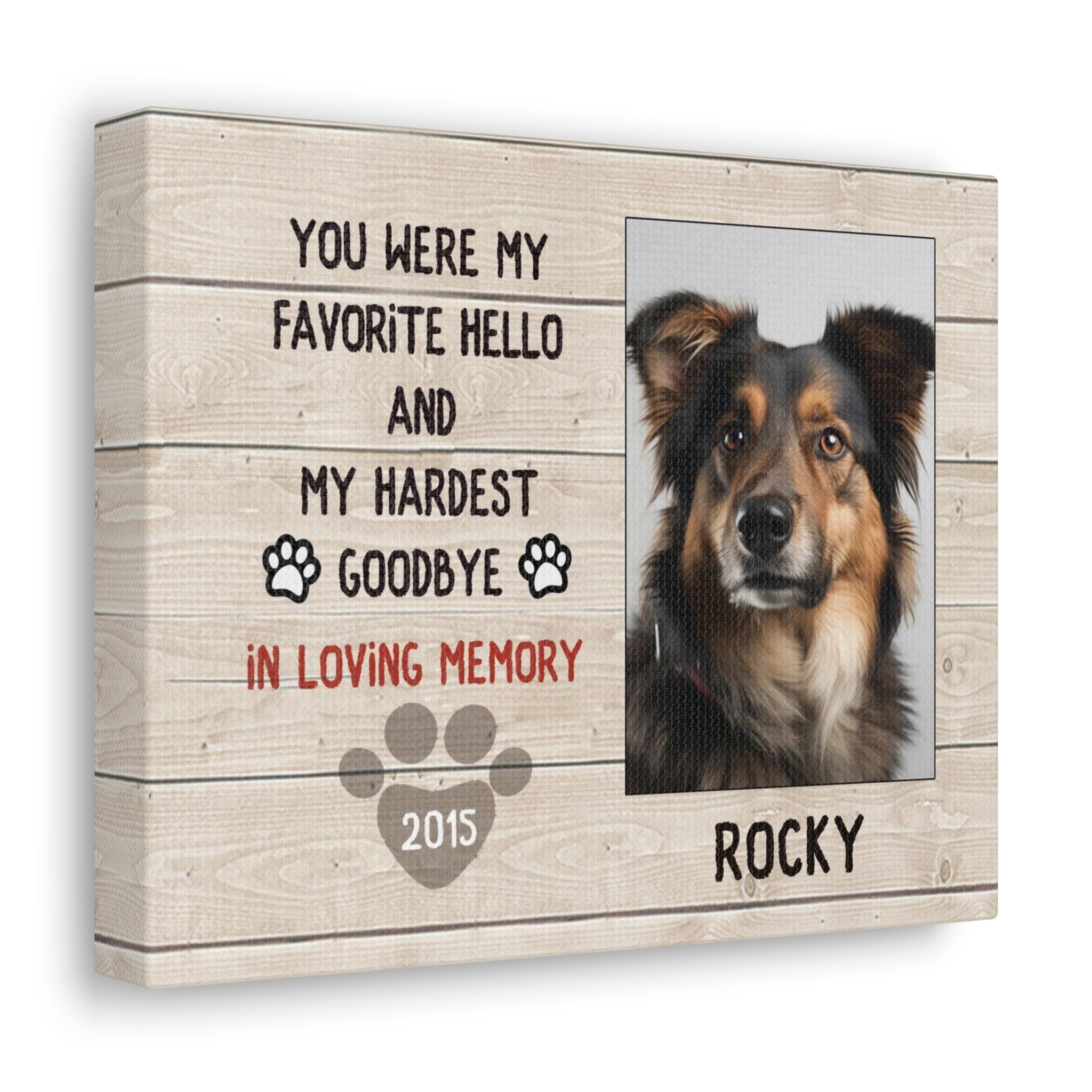 My Hardest Goodbye - Personalized Canvas Print Pet Memorial
