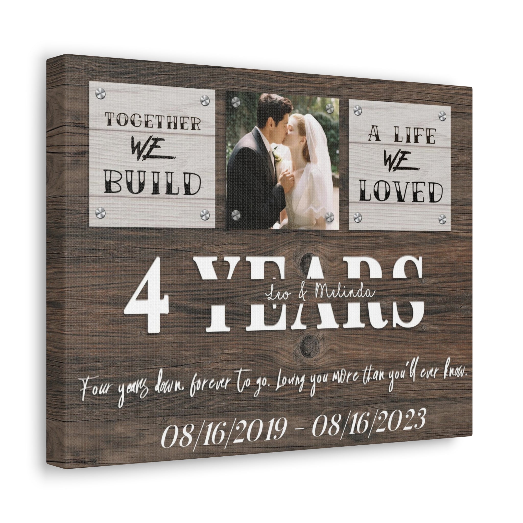 Forever To Go - 4th Anniversary Custom Canvas Gift