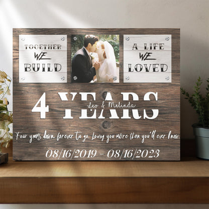 Forever To Go - 4th Anniversary Custom Canvas Gift