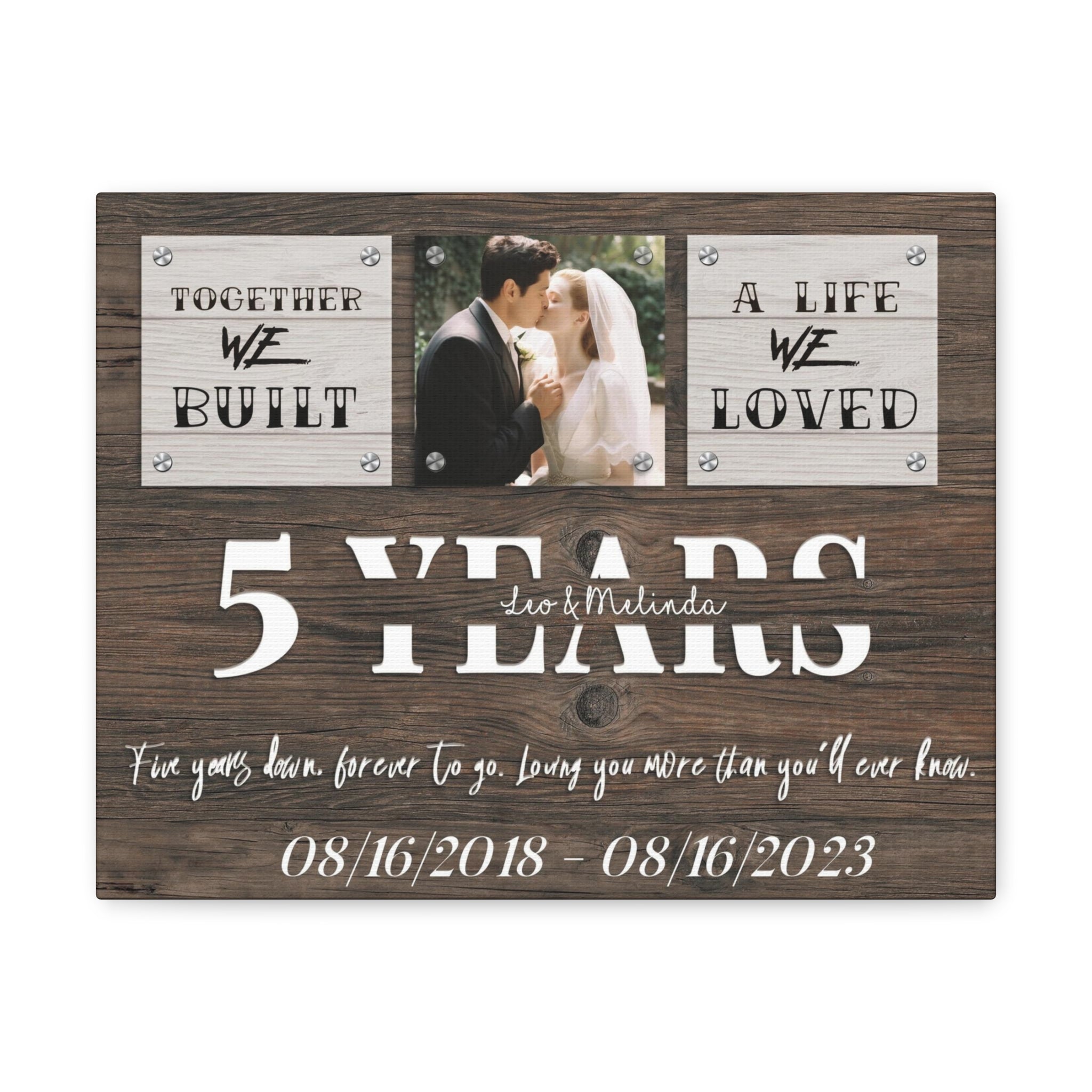 Forever To Go - 5th Anniversary Custom Canvas Gift