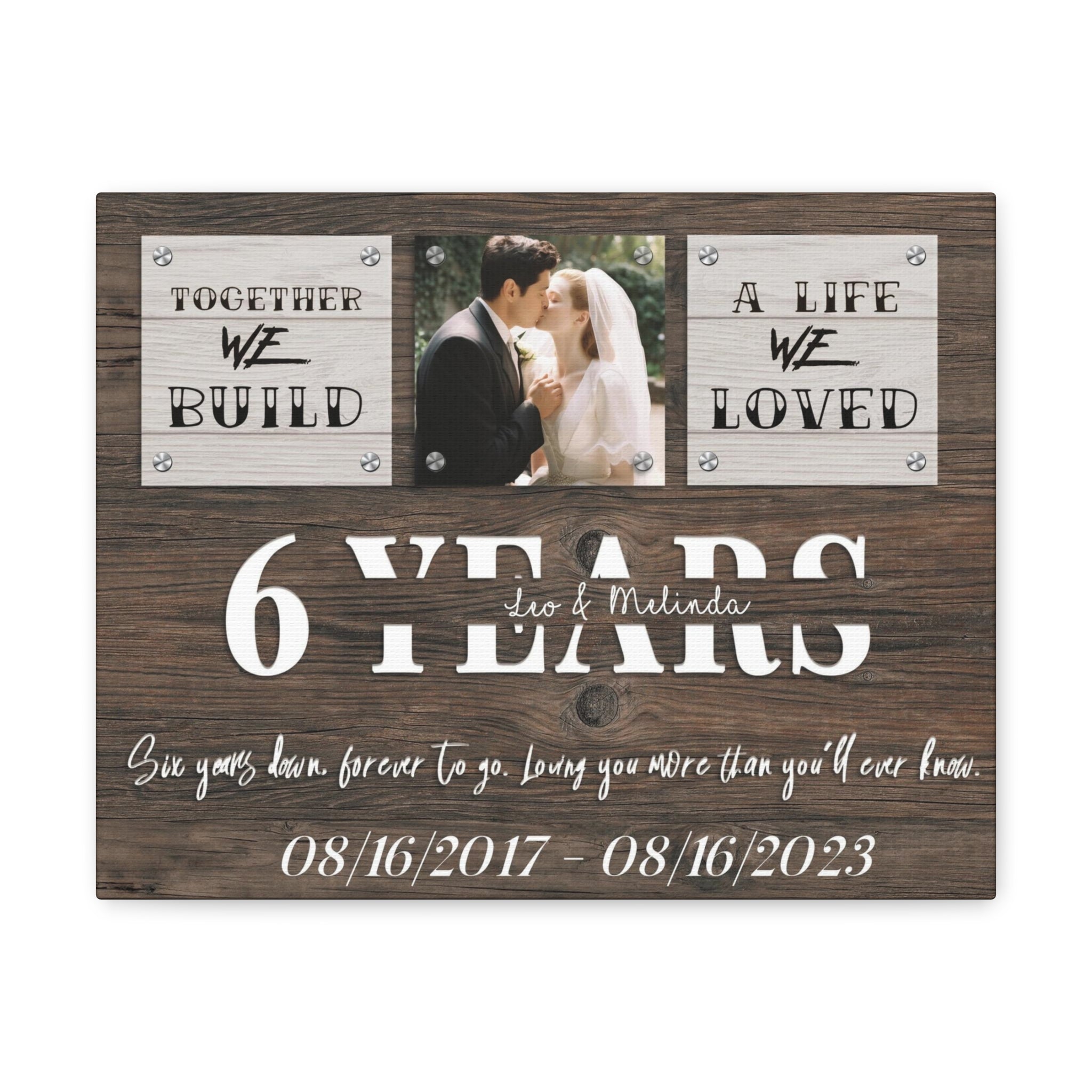 Forever To Go - 6th Anniversary Custom Canvas Gift