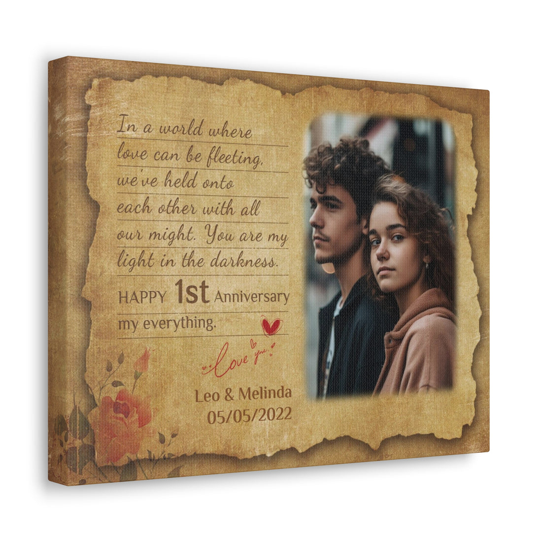 Letter To You, Type C - 1st Anniversary Custom Canvas Gift