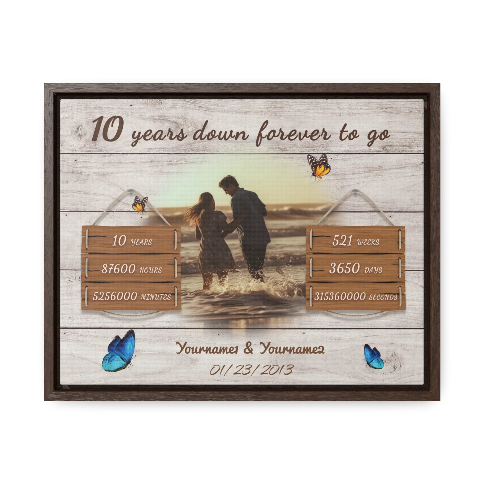 Every Second - 10 Year Anniversary Custom Canvas Gift